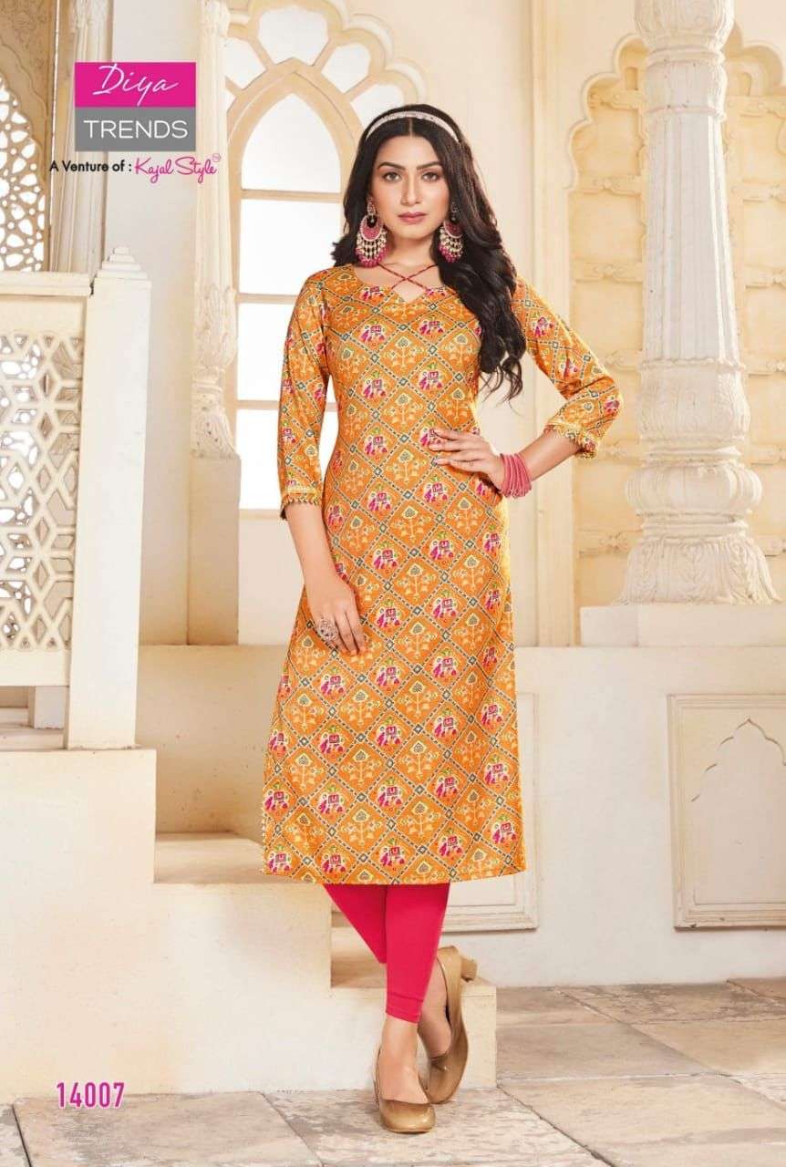 Diya Trends Gardencity Vol 14 Catalog Foil Printed Kurties