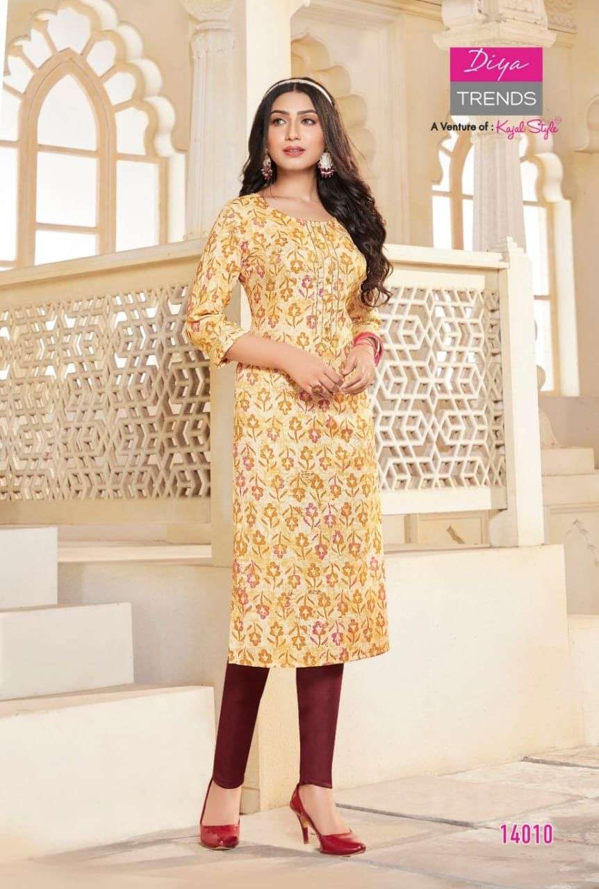 Diya Trends Gardencity Vol 14 Catalog Foil Printed Kurties