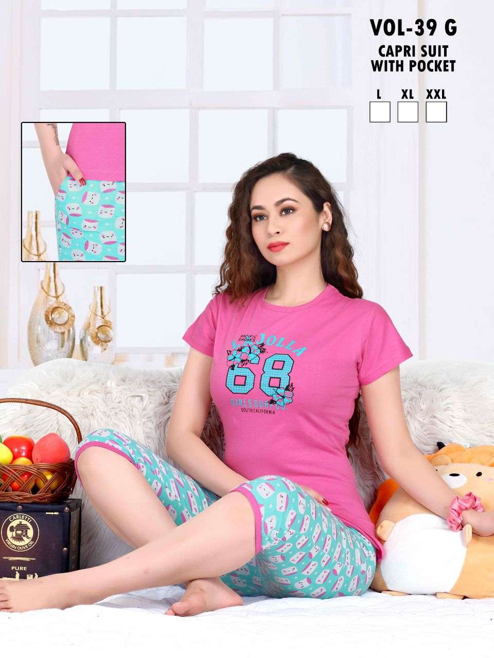 Fashion Talk Vol 39 G Catalog Night Suits With Pocket Capri