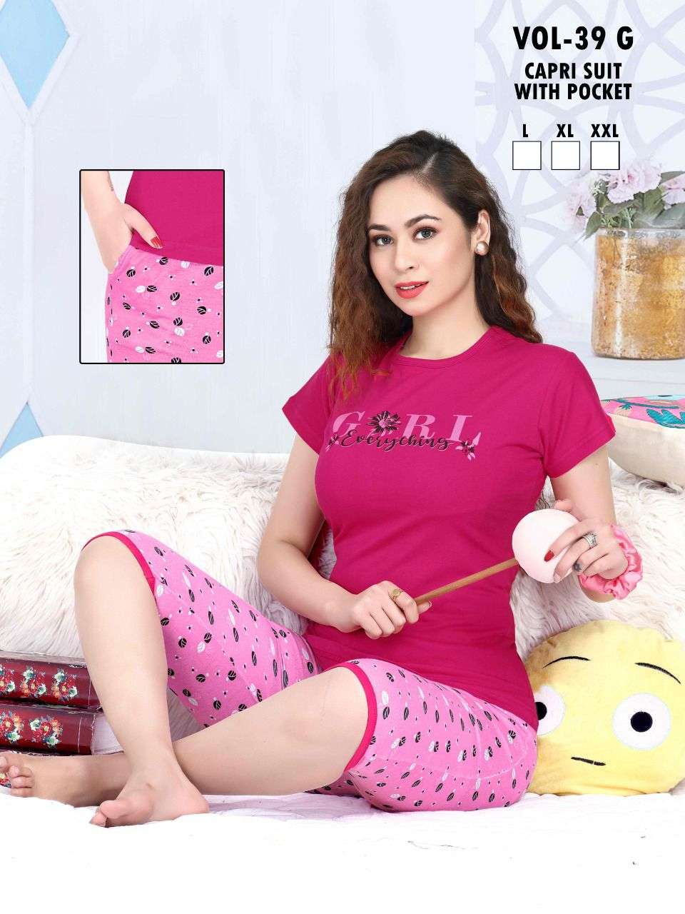 Fashion Talk Vol 39 G Catalog Night Suits With Pocket Capri