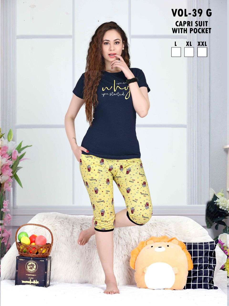Fashion Talk Vol 39 G Catalog Night Suits With Pocket Capri