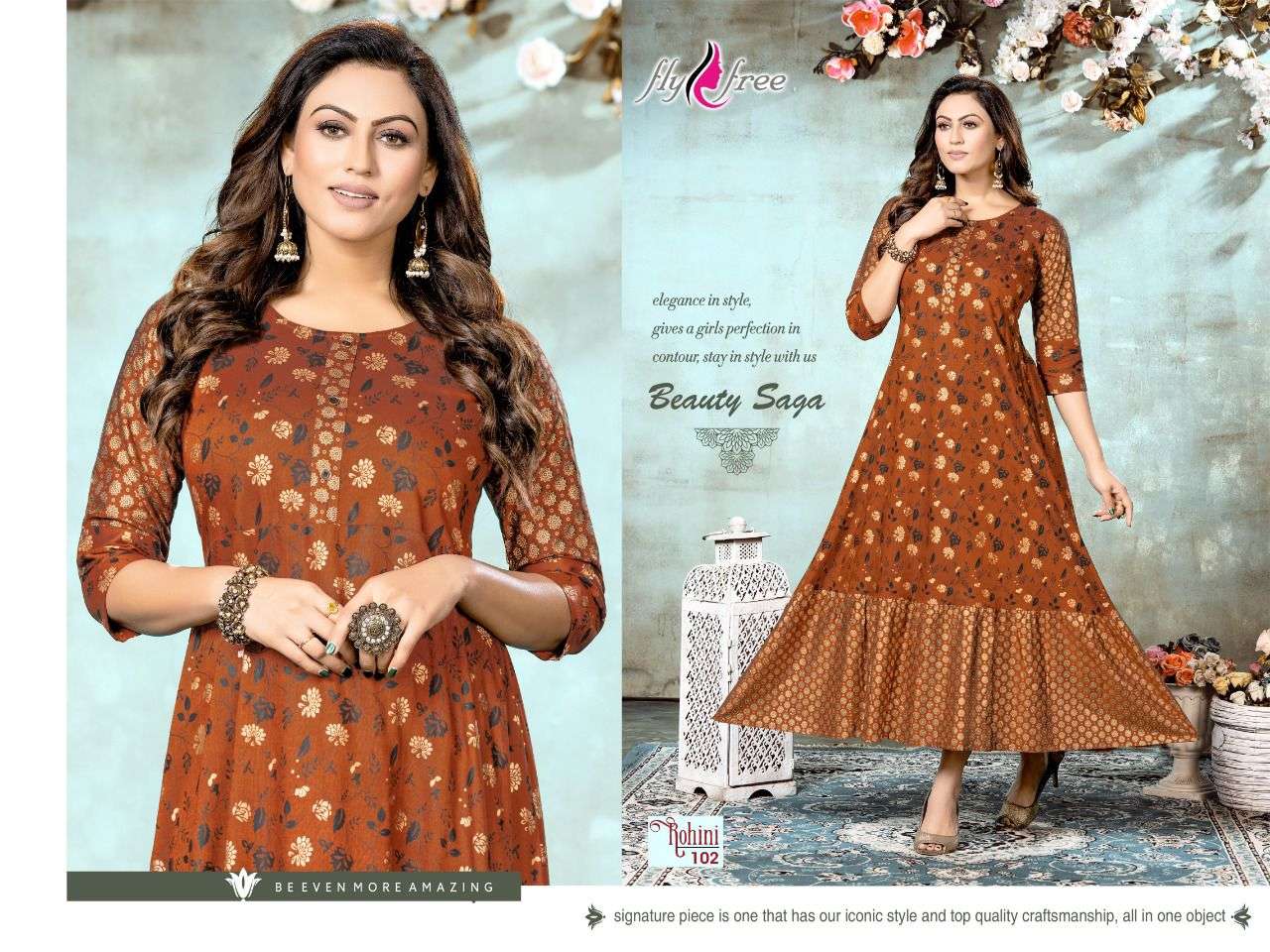 Fly Free Rohini Vol 1 Catalog Black Rayon Anarkali Kurtis