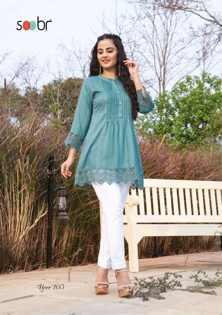  HEER CRAZY COLLECTION OF TUNIC  New collection of SHORT TOPS with Denim jeans   . S Se SOOBR 
