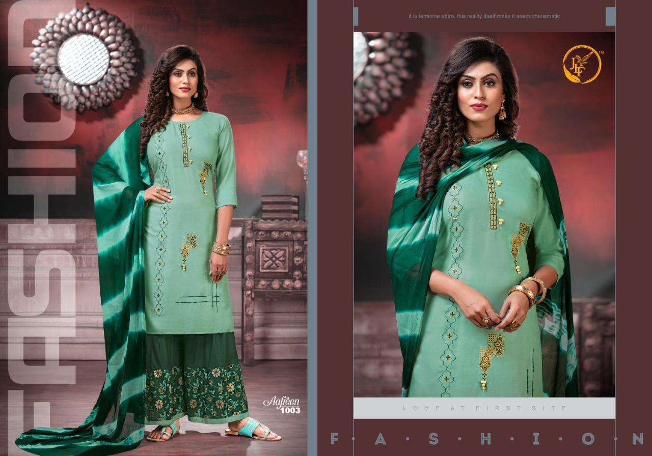  JLF PRESENTS AAFREEN RAYON WITH EMBROIDERY DESIGNER KURTI COMBO SET WHOLESALERS SURAT