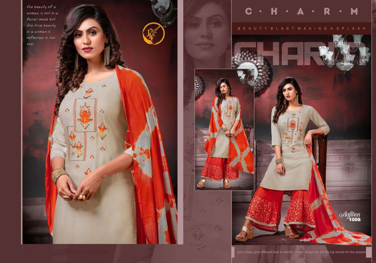  JLF PRESENTS AAFREEN RAYON WITH EMBROIDERY DESIGNER KURTI COMBO SET WHOLESALERS SURAT