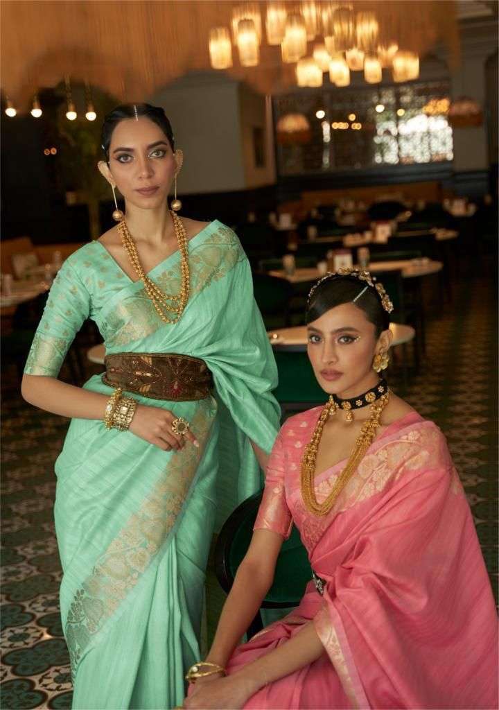 KAABHYA SILK BY RAJTEX TUSSAR SILK HANDLOOM WEAVING DESIGNER SAREE