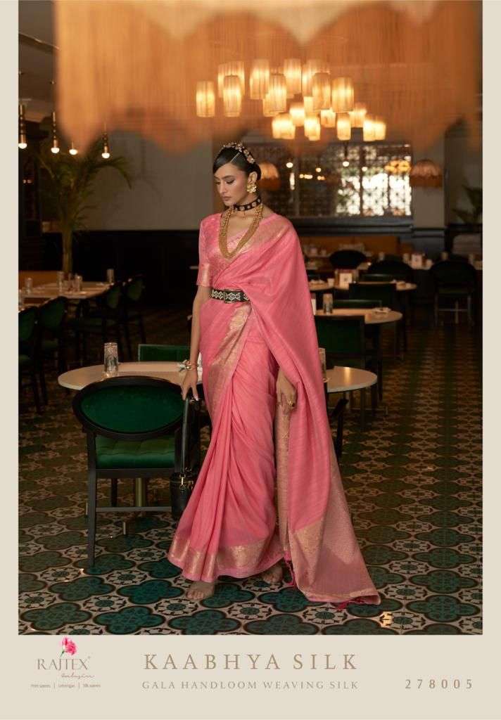 KAABHYA SILK BY RAJTEX TUSSAR SILK HANDLOOM WEAVING DESIGNER SAREE