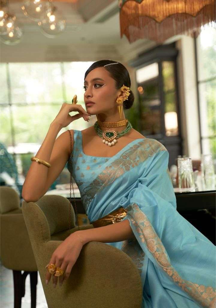 KAABHYA SILK BY RAJTEX TUSSAR SILK HANDLOOM WEAVING DESIGNER SAREE