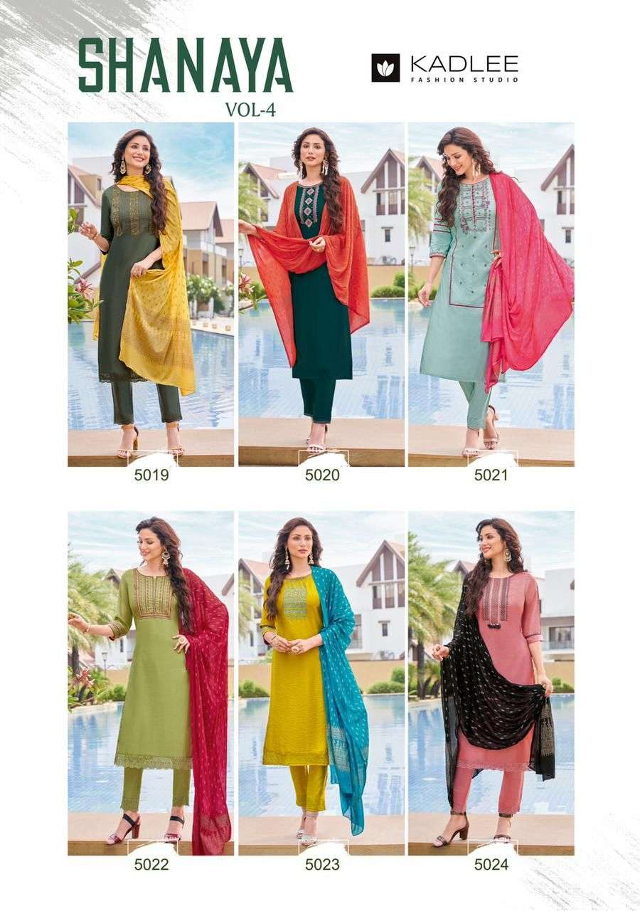 KADLEE (mittoo) Catalog  SHANAYA VOL 4 Top Bottom Dupatta