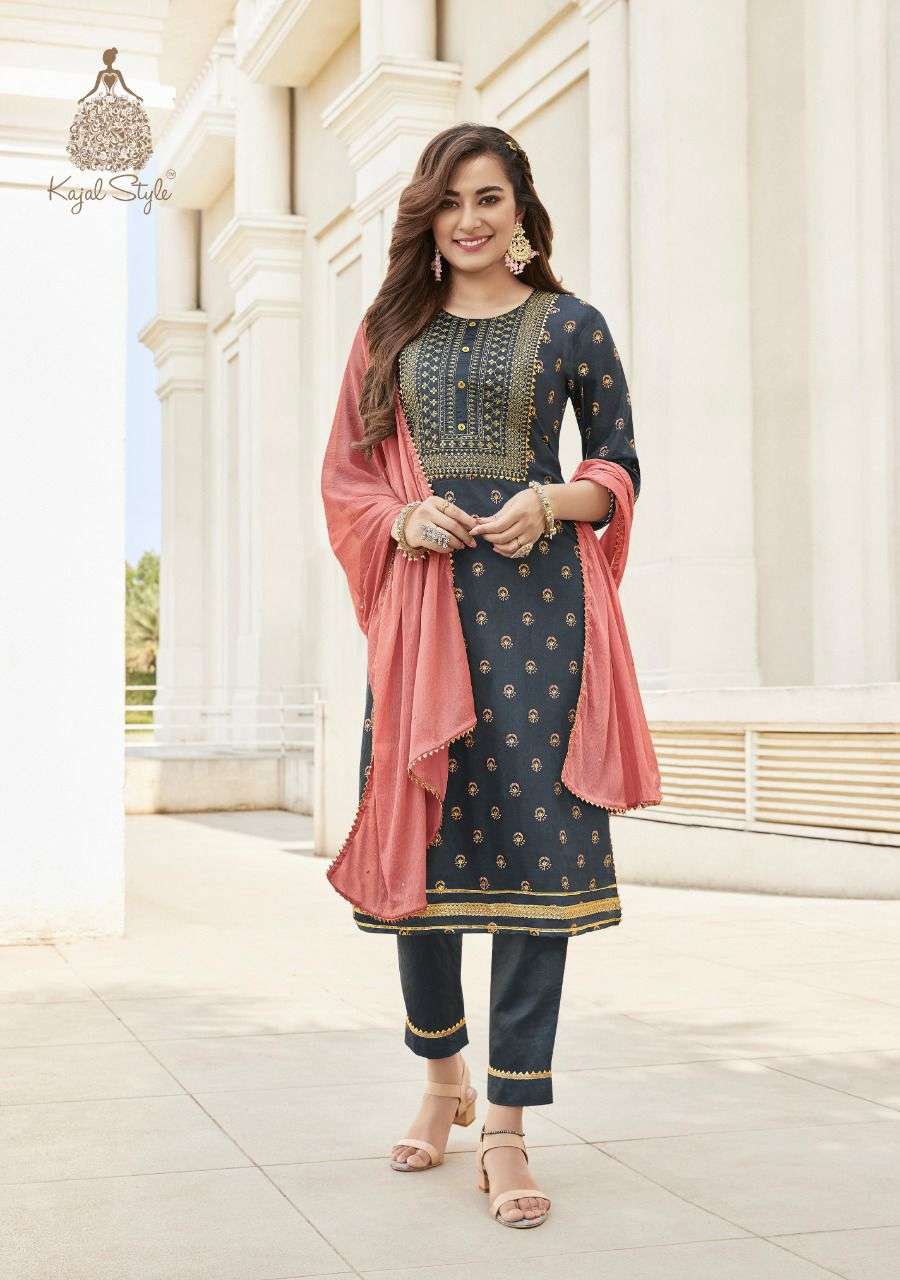 Kajal Style Maan Vol 1 Catalog Exclusive Wear Kurti Bottom With Dupatta