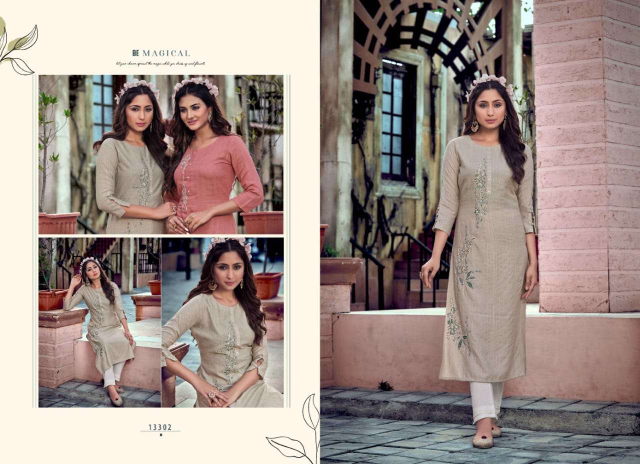 Kalaroop Jaggi Catalog Rayon Embroidery Fancy Kurtis
