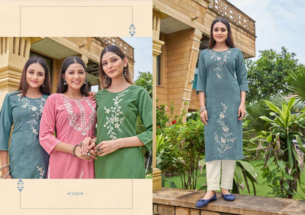 Kalaroop Lava Catalog Fancy Wear Embroidery Kurtis