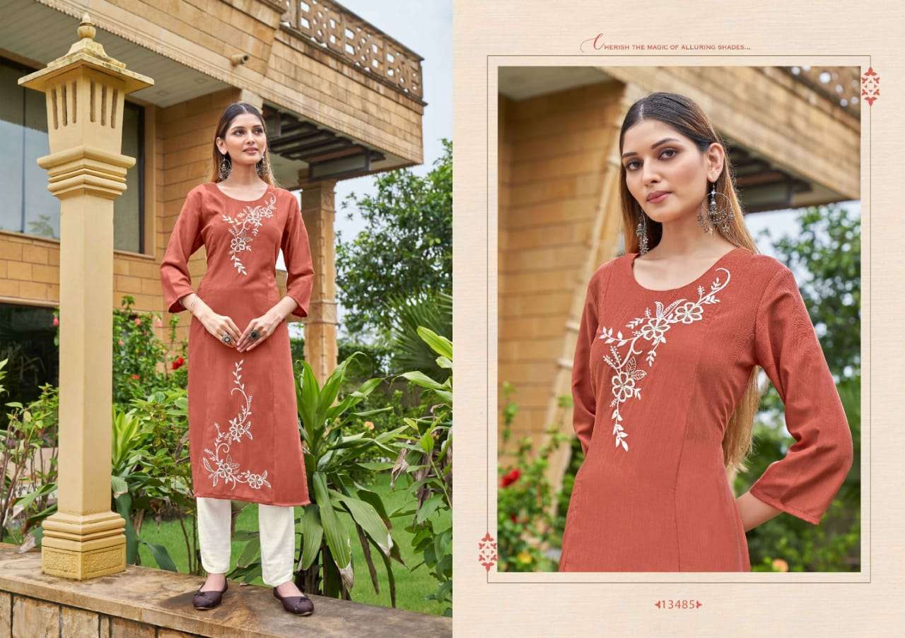 Kalaroop Lava Catalog Fancy Wear Embroidery Kurtis
