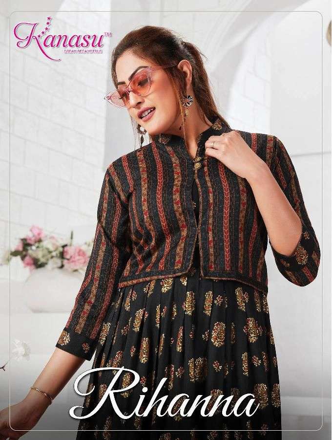 Kanasu Rihanna Catalog Rayon Anarkali Kurtis