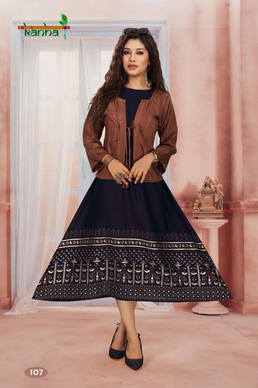 Anarkali kurti sales with jacket