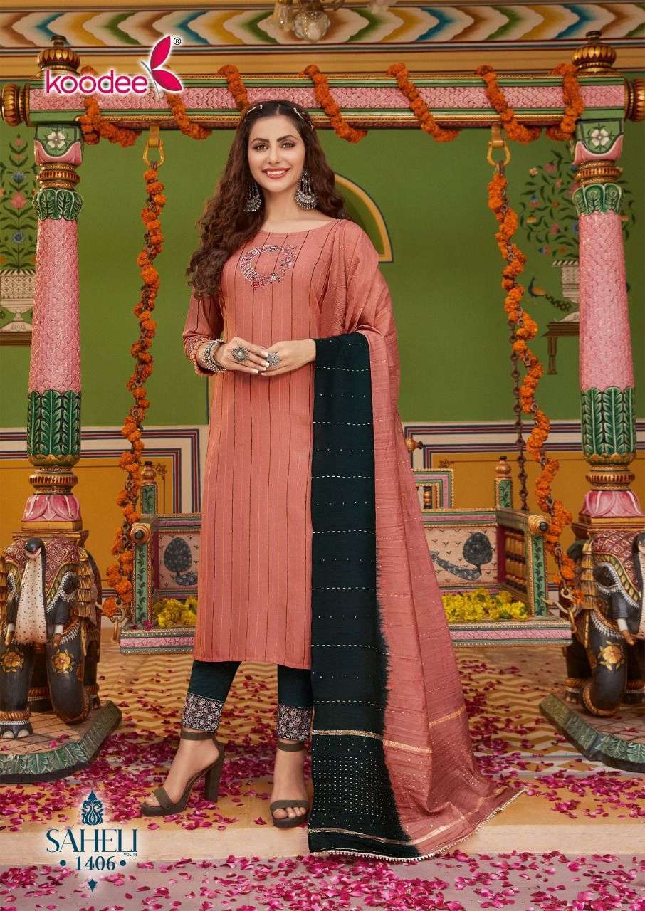Koodee Saheli Vol 14 Catalog Festive Wear Ready Made Dress Materials