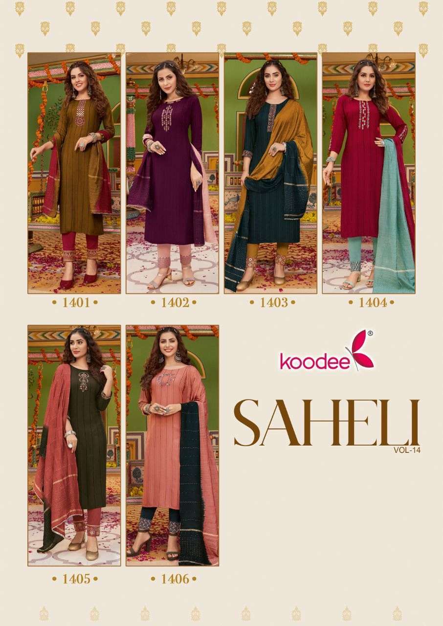 Koodee Saheli Vol 14 Catalog Festive Wear Ready Made Dress Materials