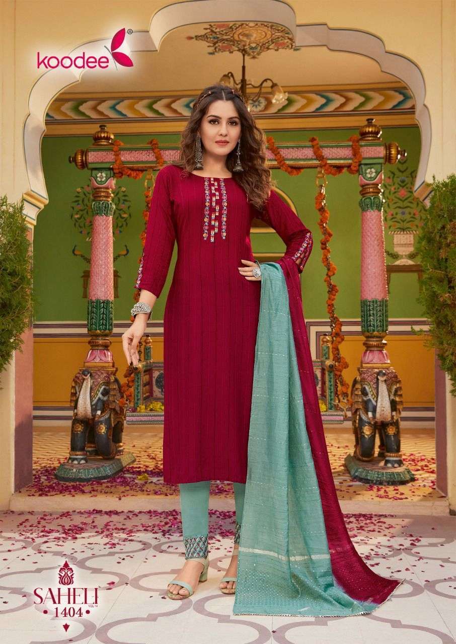 Koodee Saheli Vol 14 Catalog Festive Wear Ready Made Dress Materials