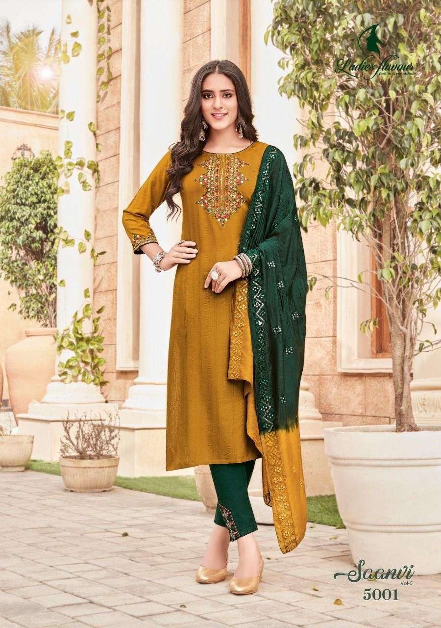 Ladies Flavour Catalog Saanvi vol 5 Kurti Dupatta pent