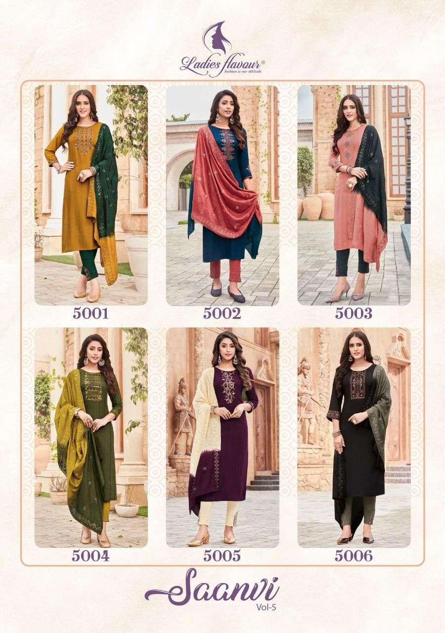 Ladies Flavour Catalog Saanvi vol 5 Kurti Dupatta pent