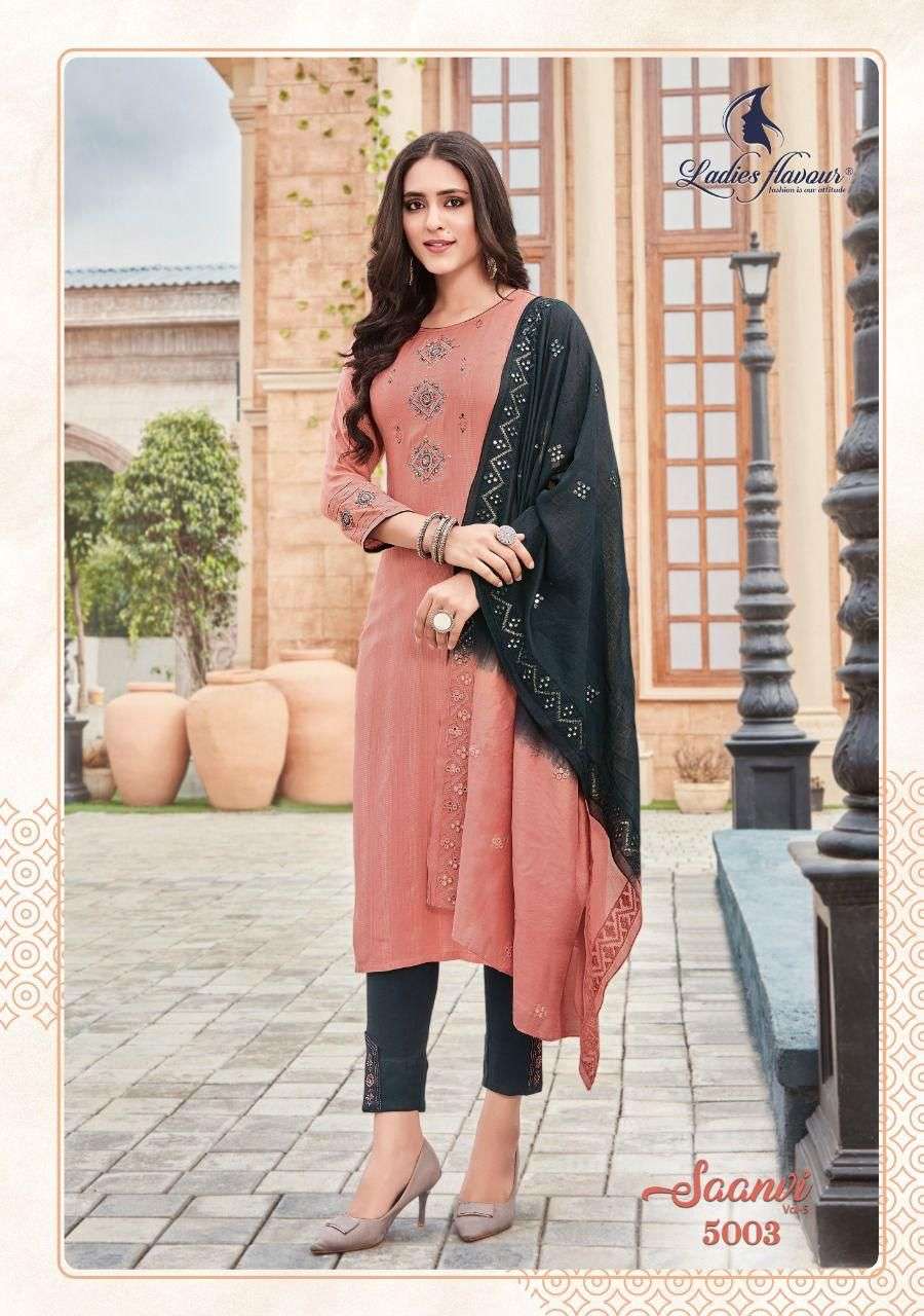 Ladies Flavour Catalog Saanvi vol 5 Kurti Dupatta pent