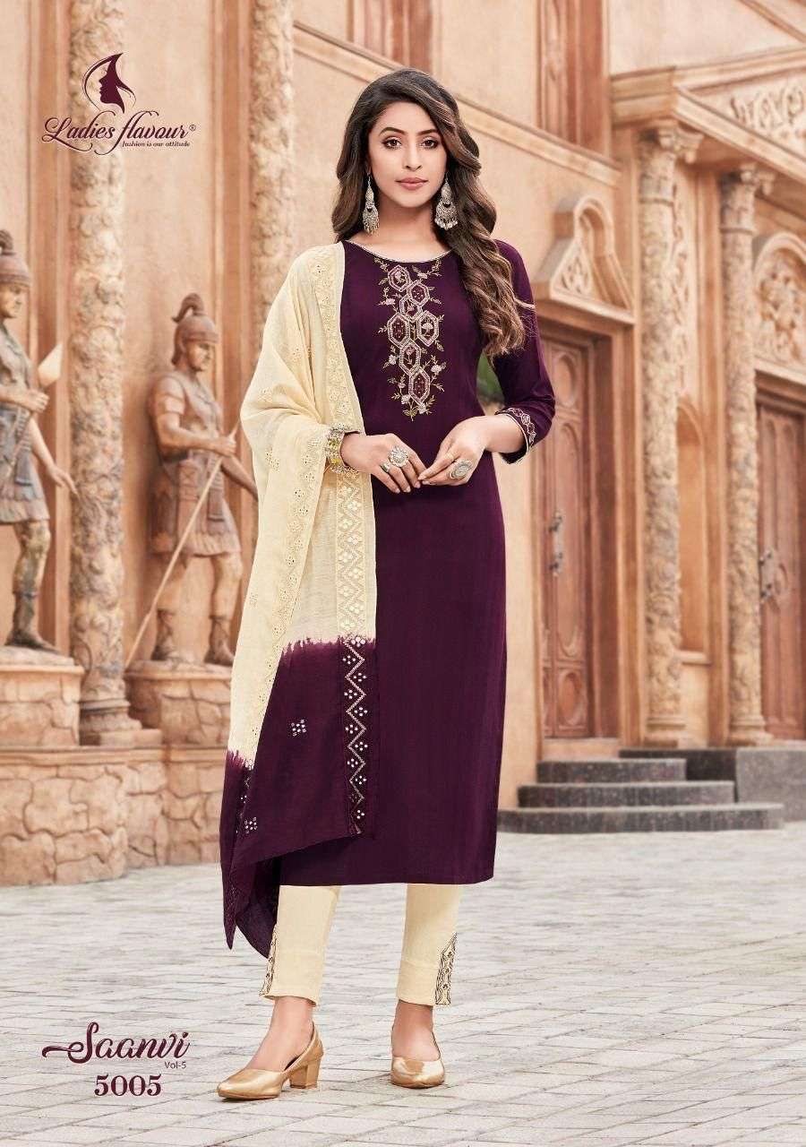 Ladies Flavour Catalog Saanvi vol 5 Kurti Dupatta pent