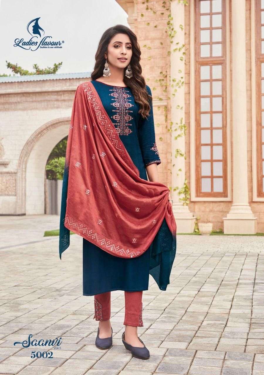 Ladies Flavour Catalog Saanvi vol 5 Kurti Dupatta pent