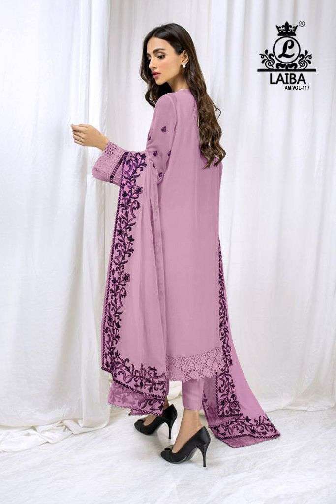  LAIBA AM VOL 117 GEORGETTE FULL STITCH PAKISTANI SUIT COLLECTION