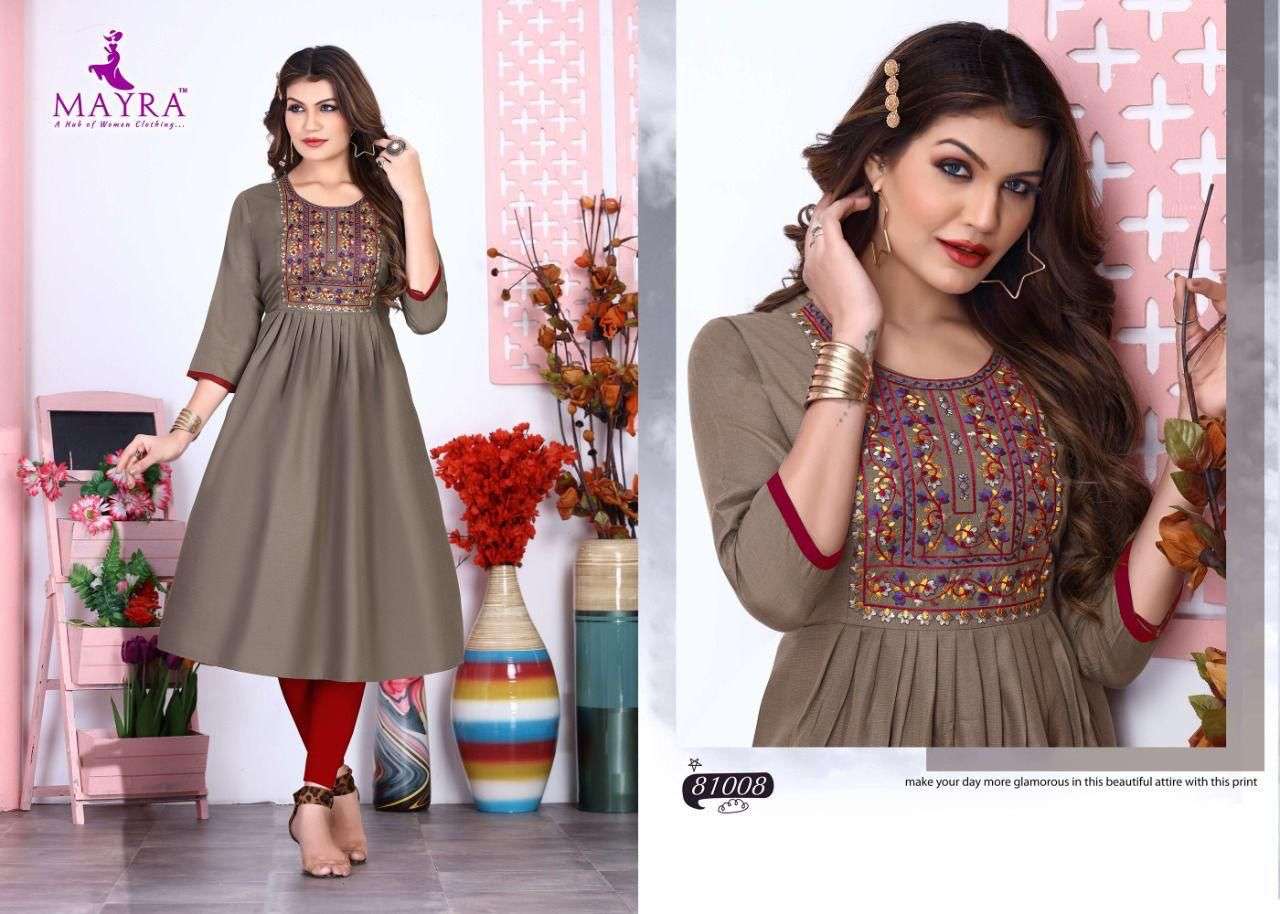 Mayra Anaya Catalog Cotton Slub Designer Kurtis