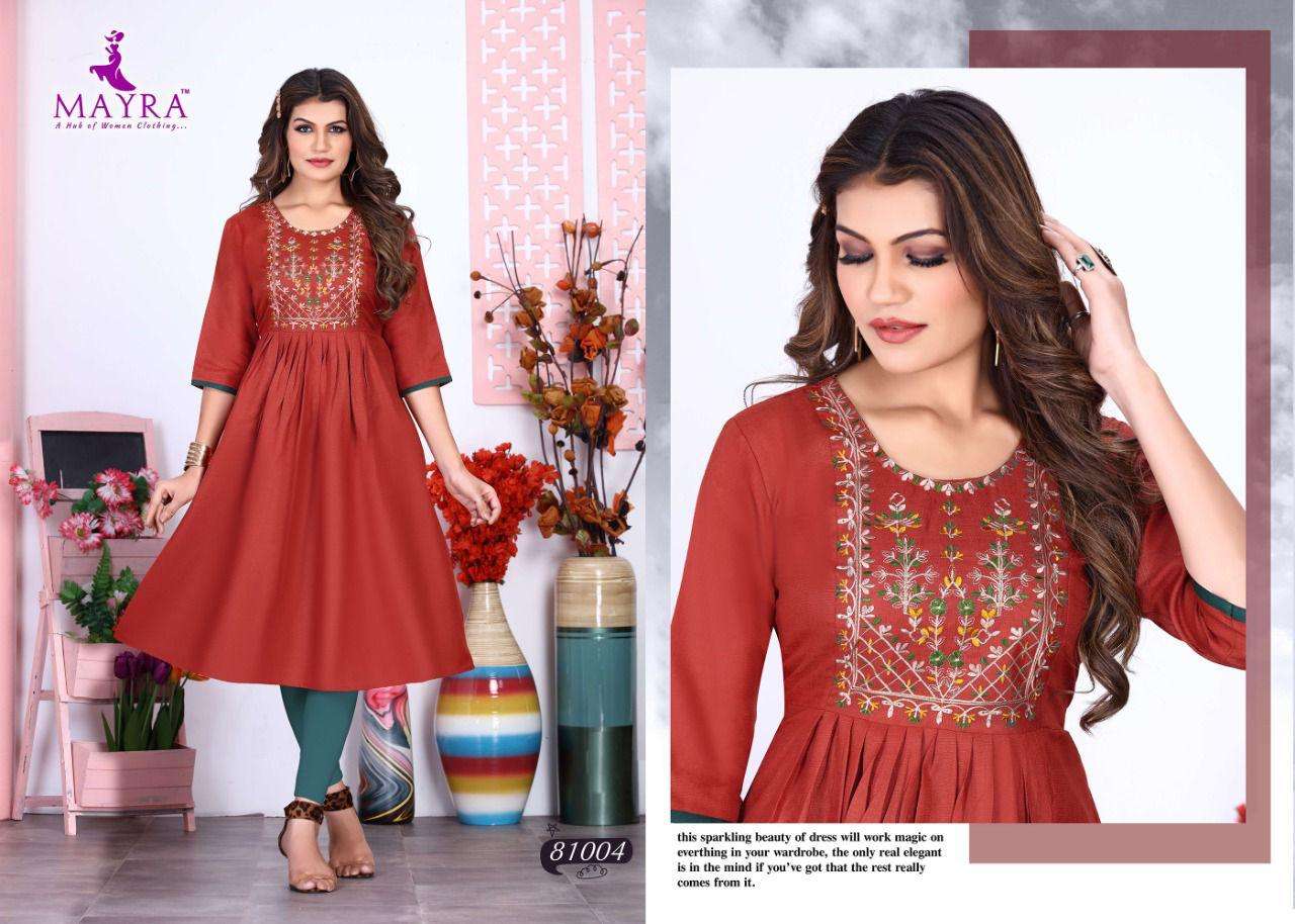 Mayra Anaya Catalog Cotton Slub Designer Kurtis