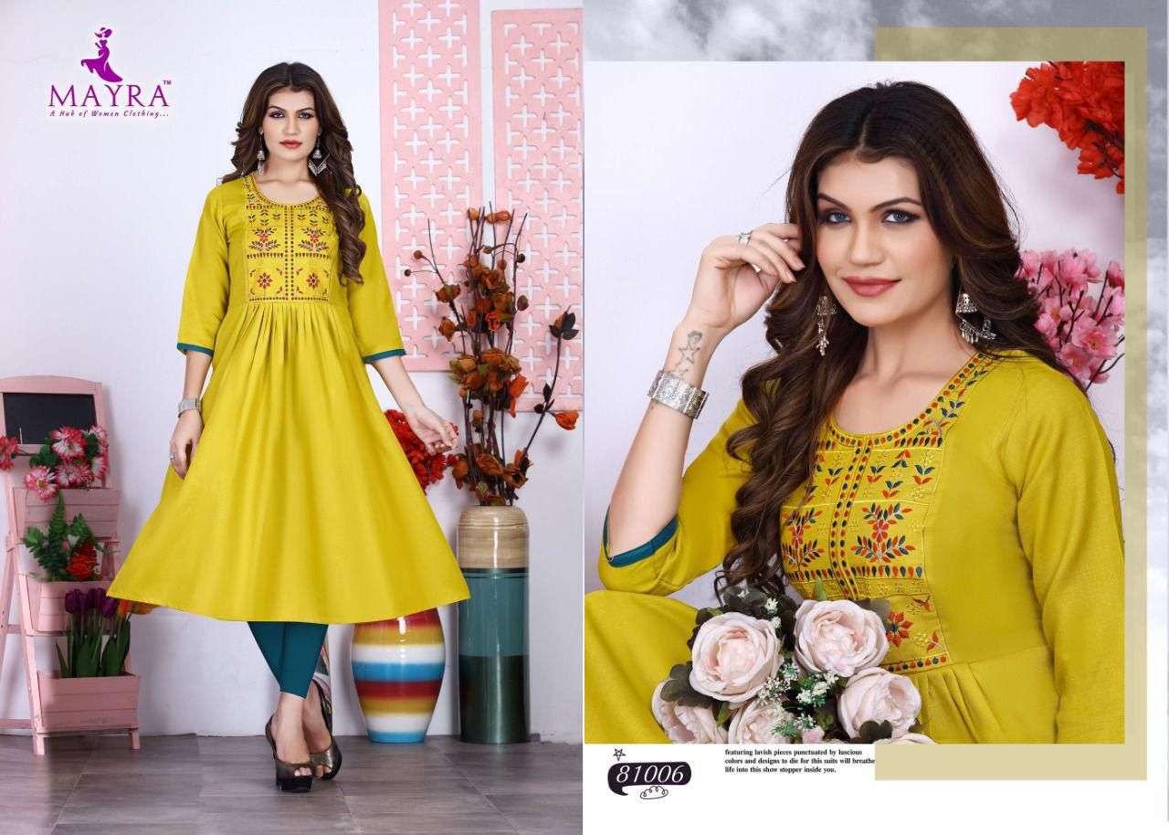 Mayra Anaya Catalog Cotton Slub Designer Kurtis