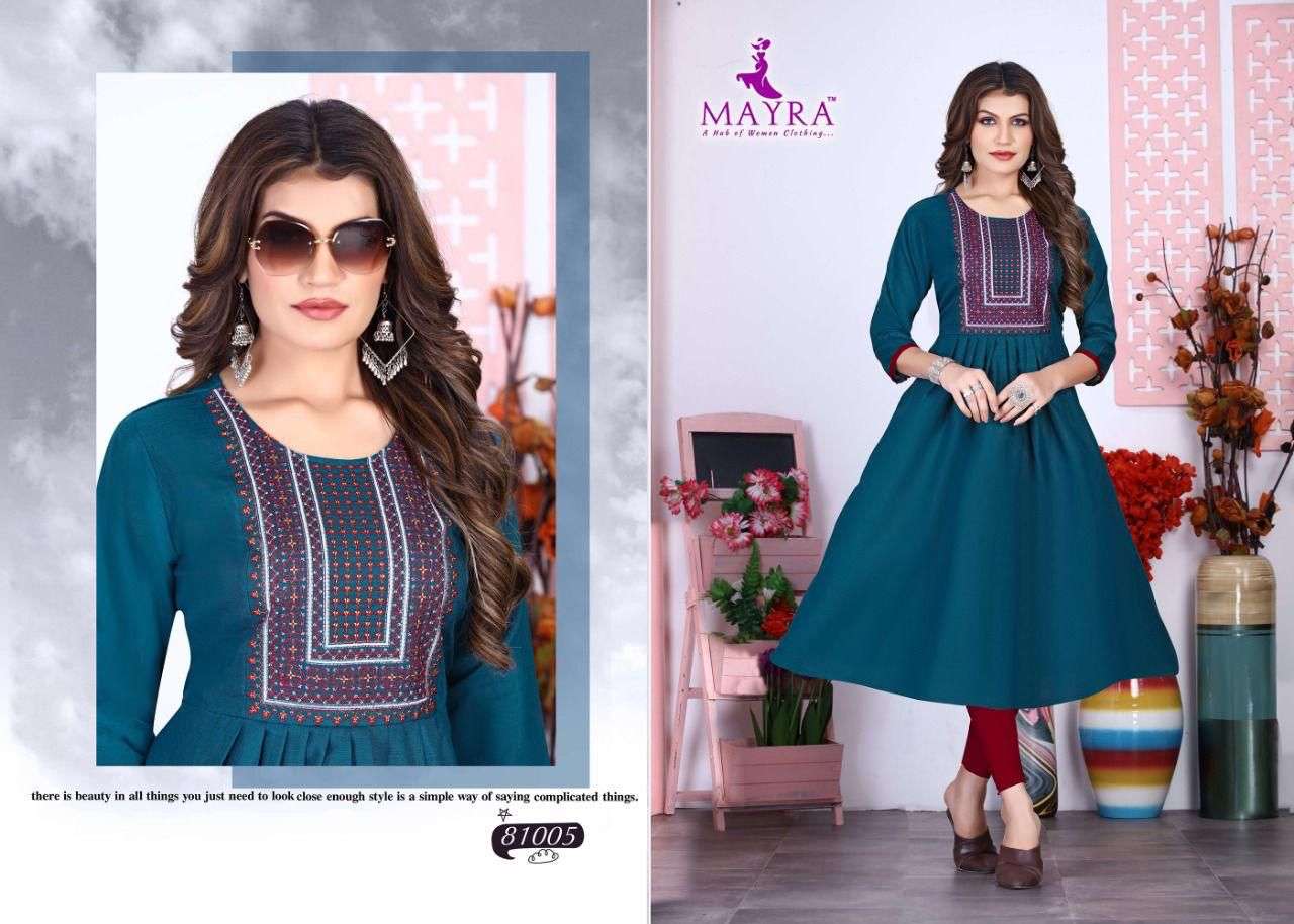 Mayra Anaya Catalog Cotton Slub Designer Kurtis