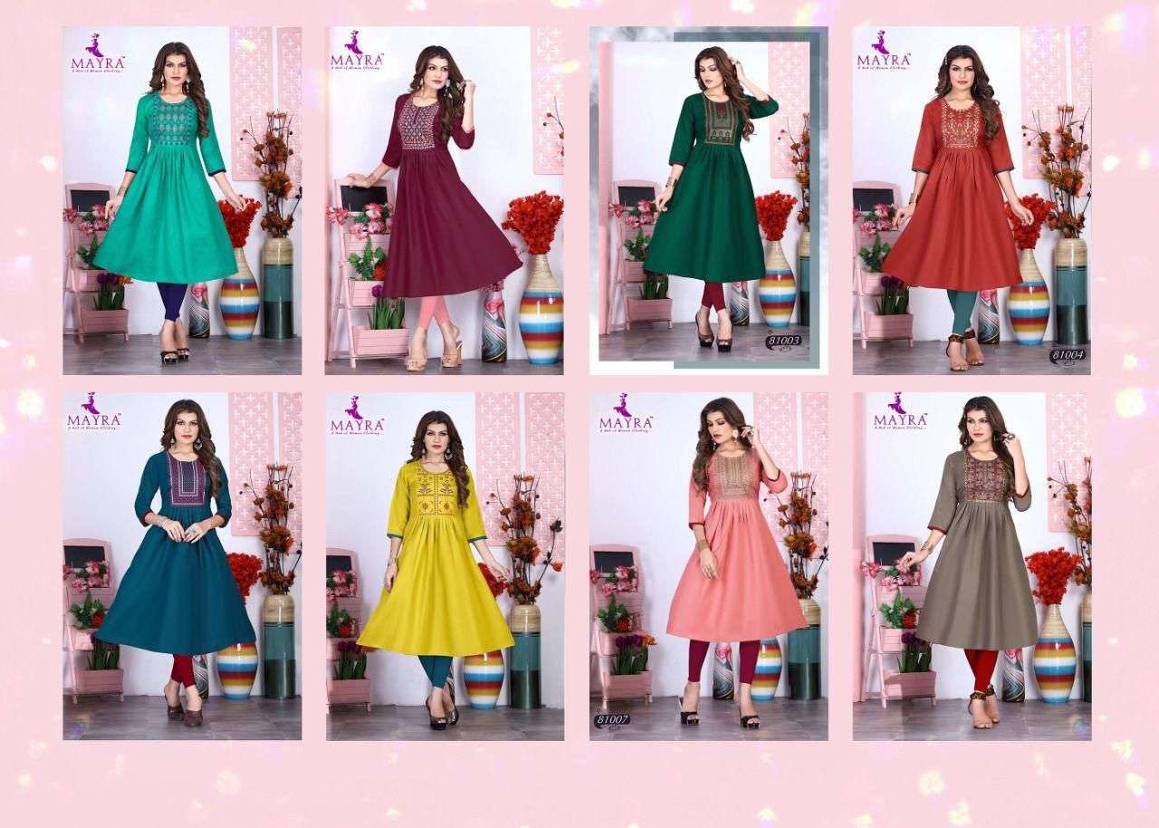 Mayra Anaya Catalog Cotton Slub Designer Kurtis