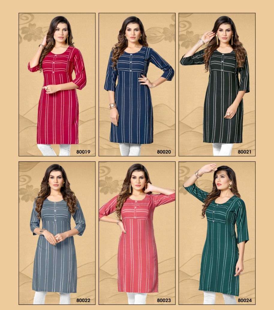Mayra Megha Catalog Rayon Exclusive Designer Kurtis