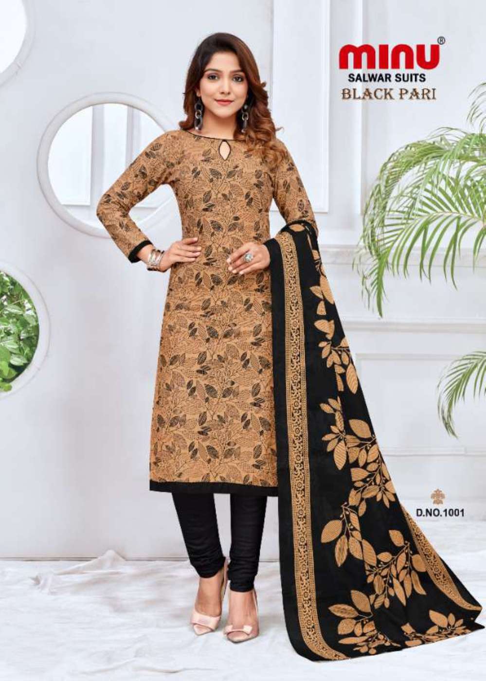 Minu BLACK PARI Cotton Printed Dress Material-8P Catalog