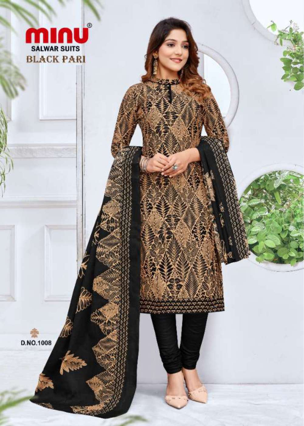 Minu BLACK PARI Cotton Printed Dress Material-8P Catalog