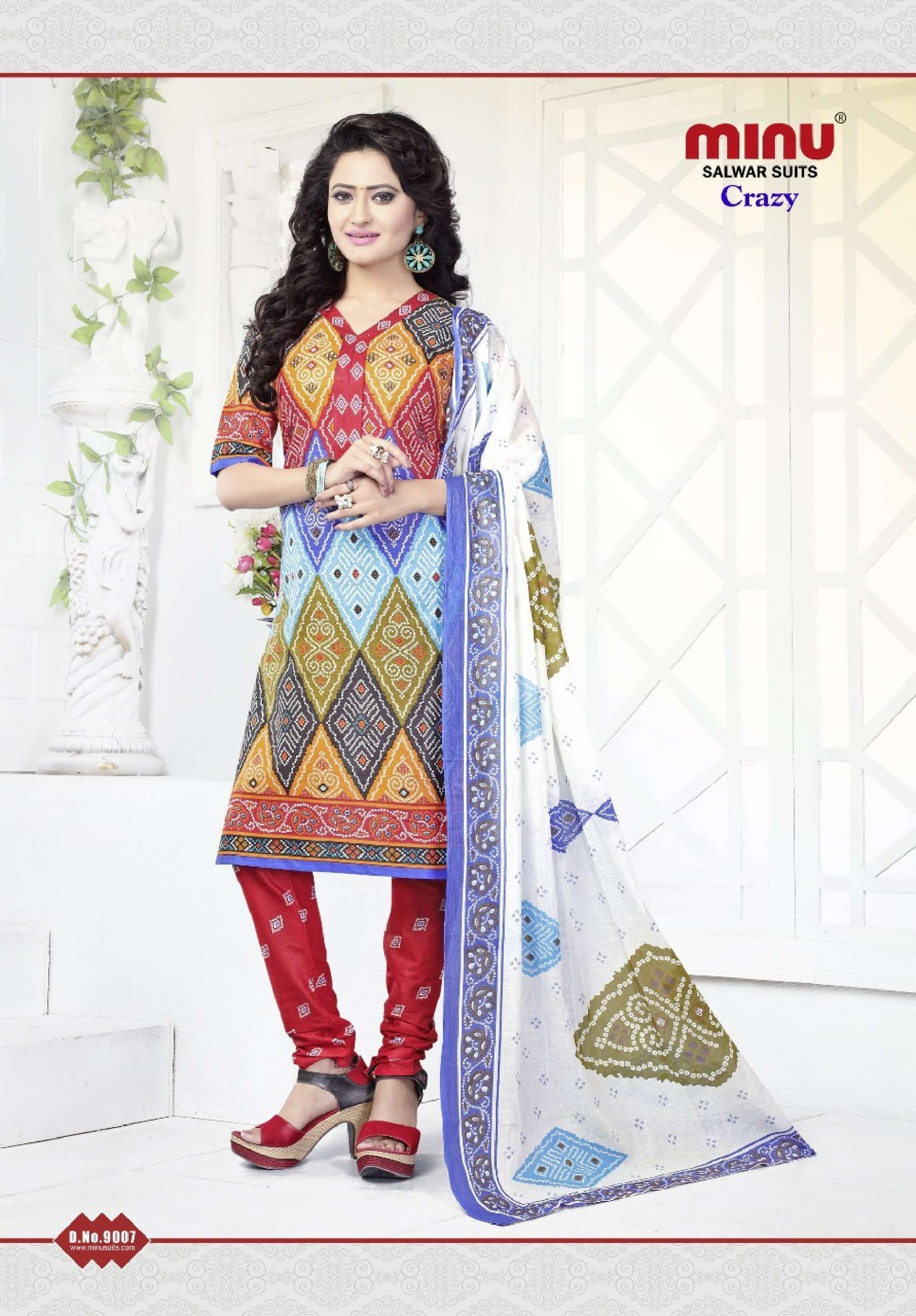 Minu CRAZY DLX Cotton Printed Dress Material-14P Catalog