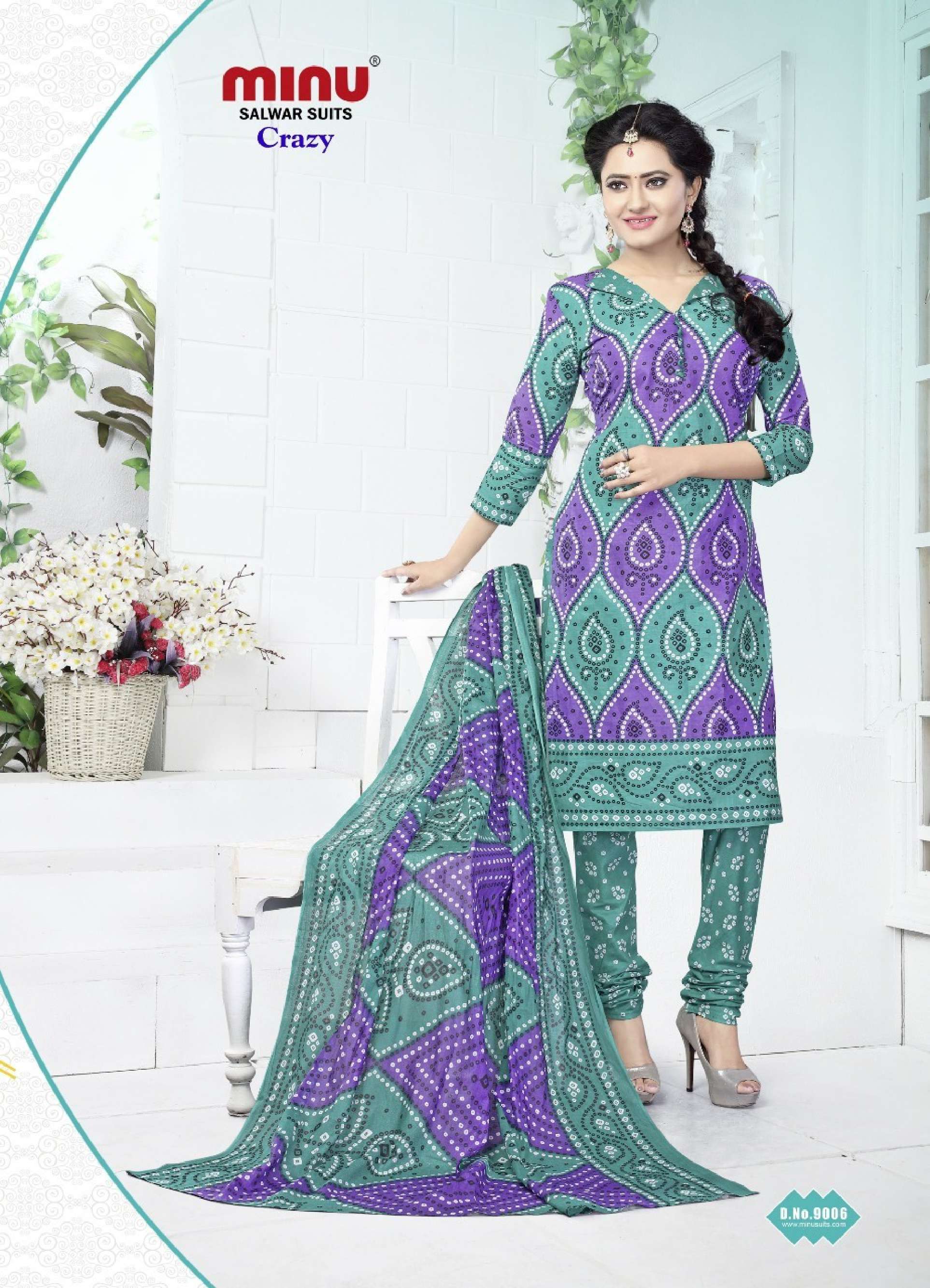Minu CRAZY DLX Cotton Printed Dress Material-14P Catalog