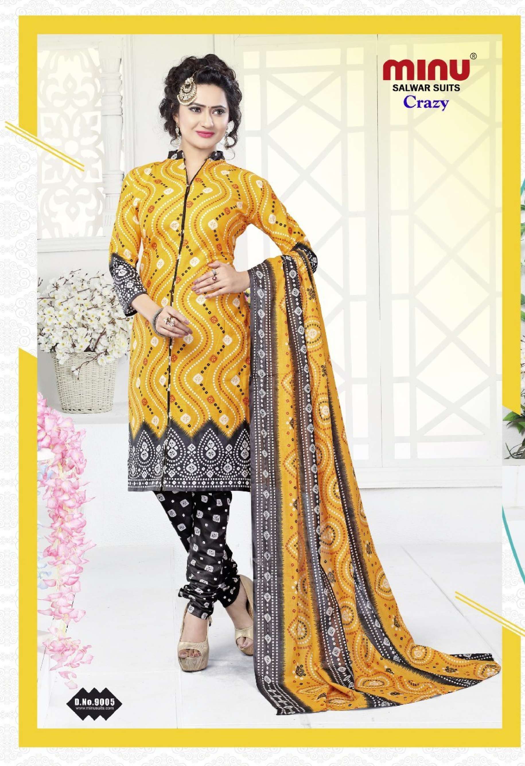 Minu CRAZY DLX Cotton Printed Dress Material-14P Catalog