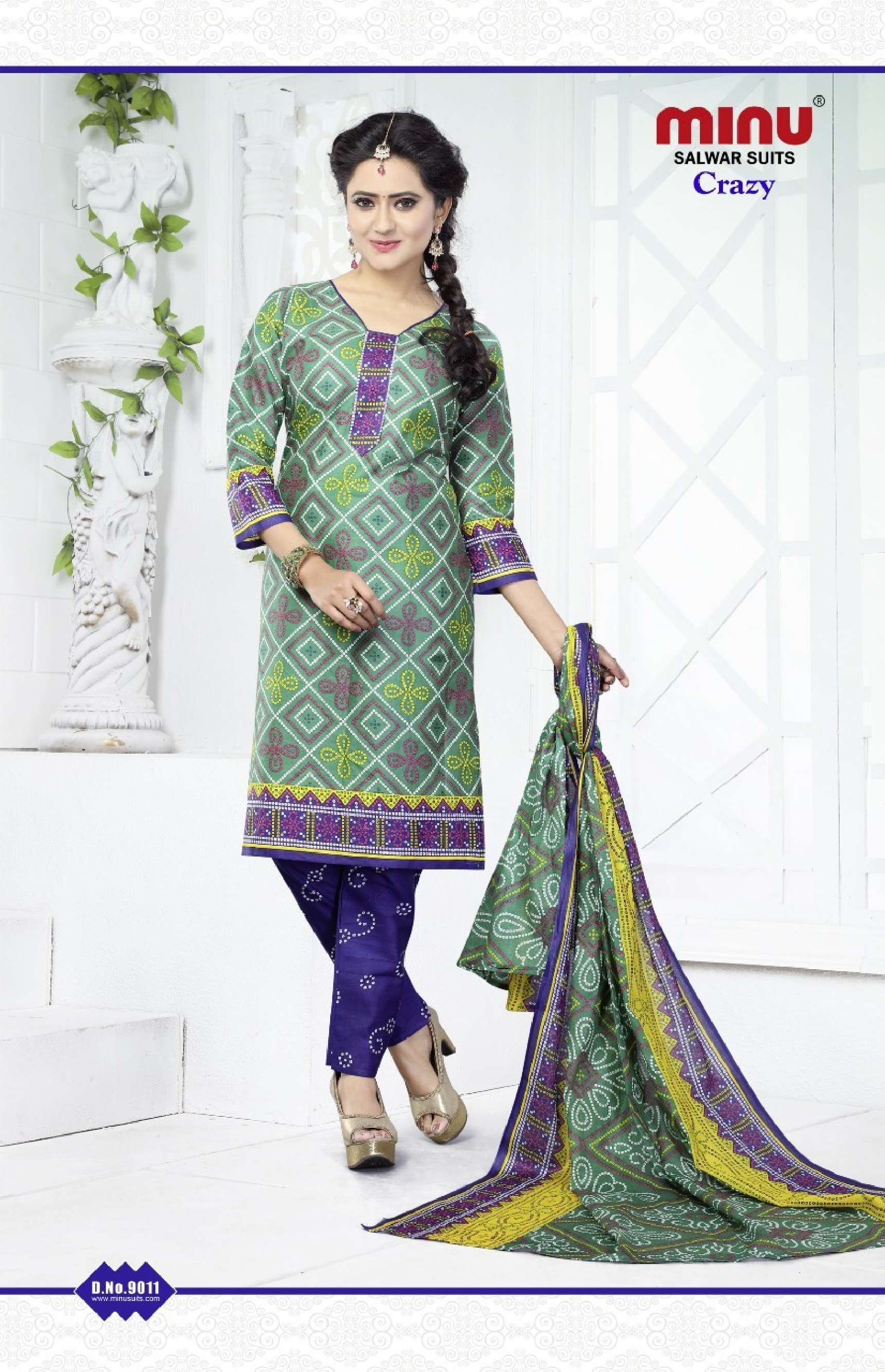 Minu CRAZY DLX Cotton Printed Dress Material-14P Catalog