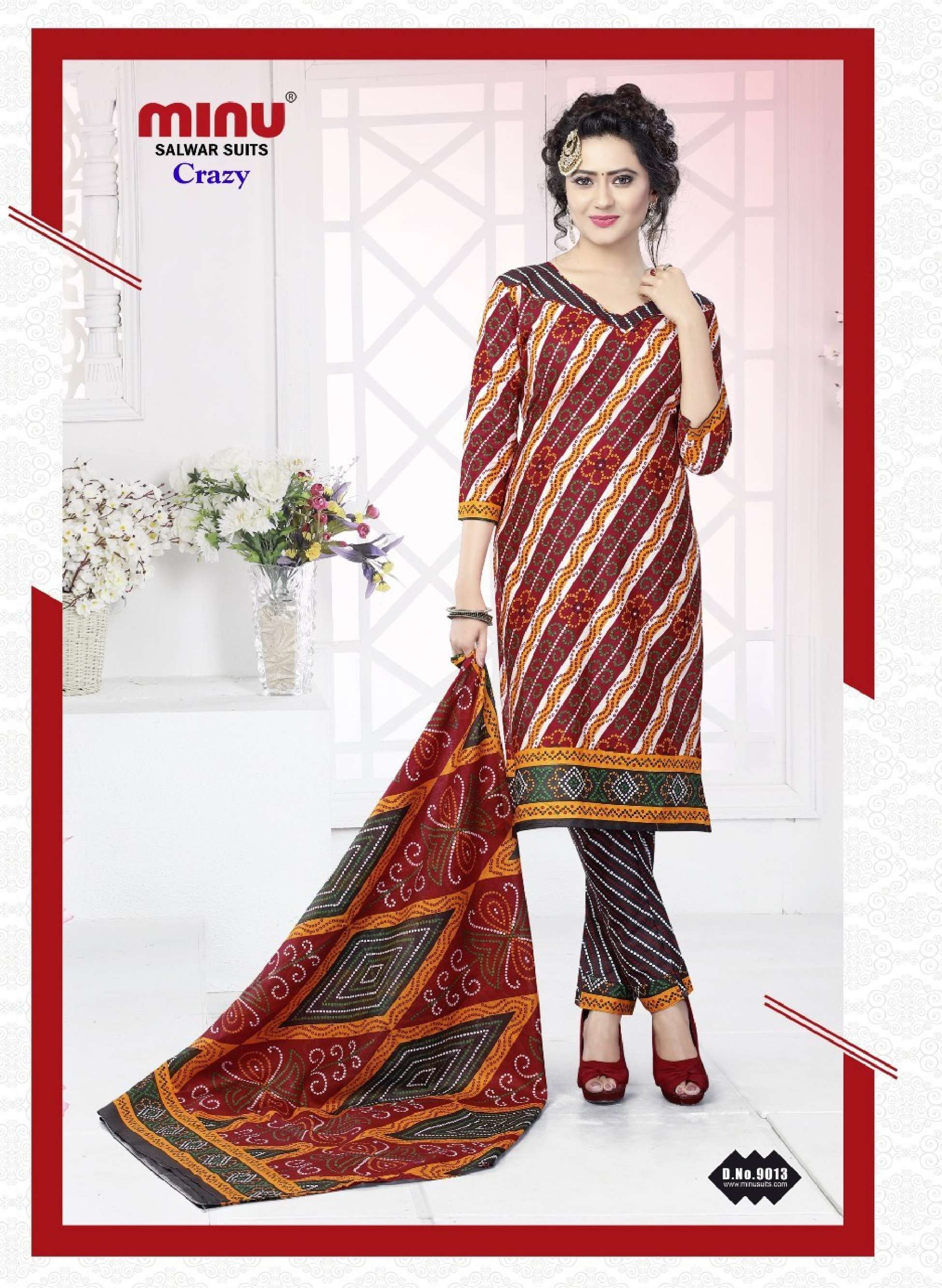 Minu CRAZY DLX Cotton Printed Dress Material-14P Catalog