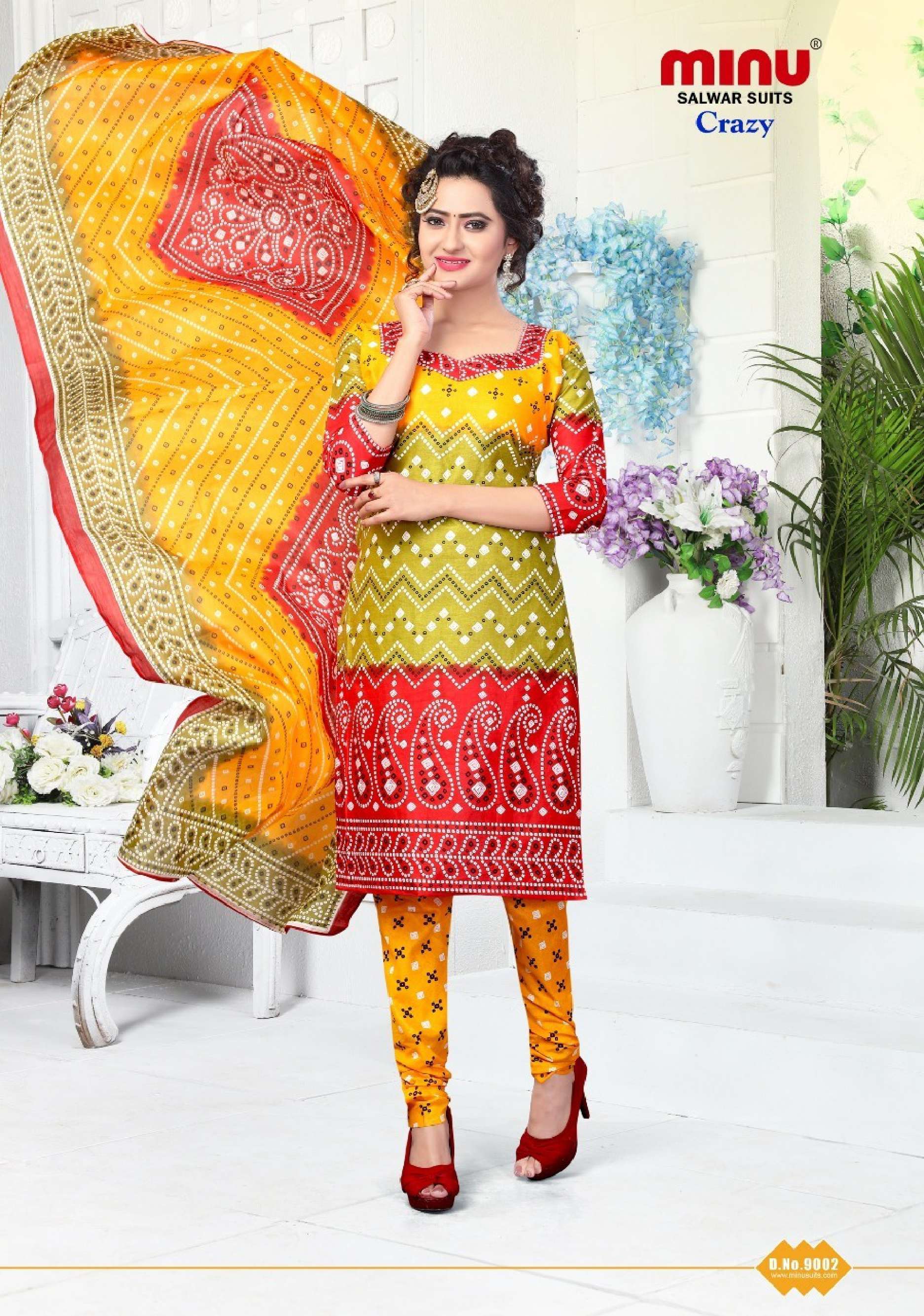 Minu CRAZY DLX Cotton Printed Dress Material-14P Catalog
