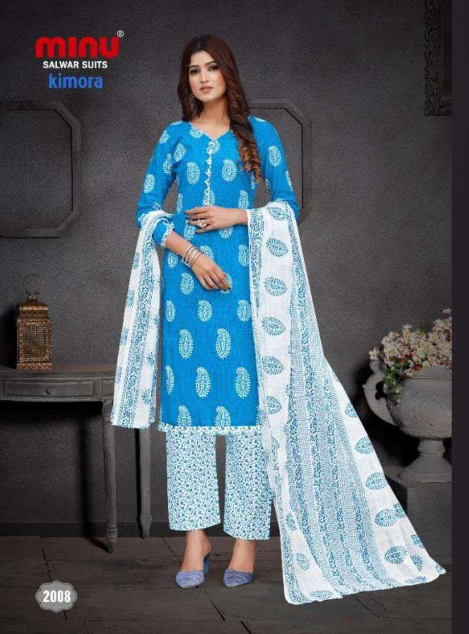 Minu KIMORA LIGHT Cotton Printed Dress materials-8P