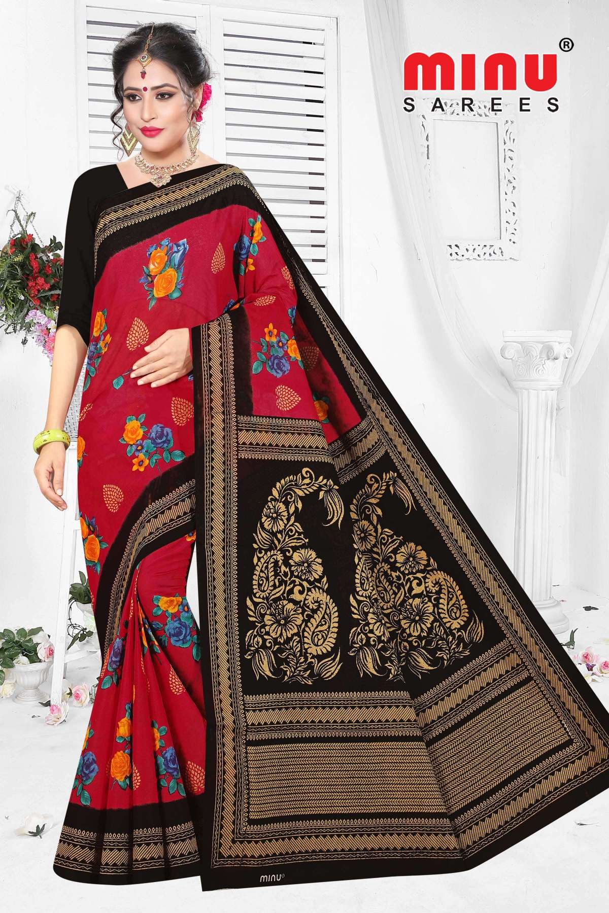 Minu  MALANG-2 New Cotton Saree-15P Catalog