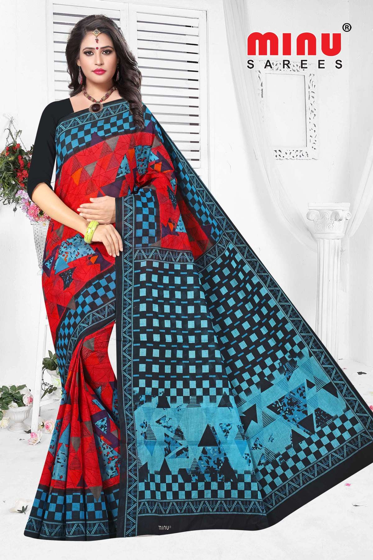 Minu  MALANG-2 New Cotton Saree-15P Catalog