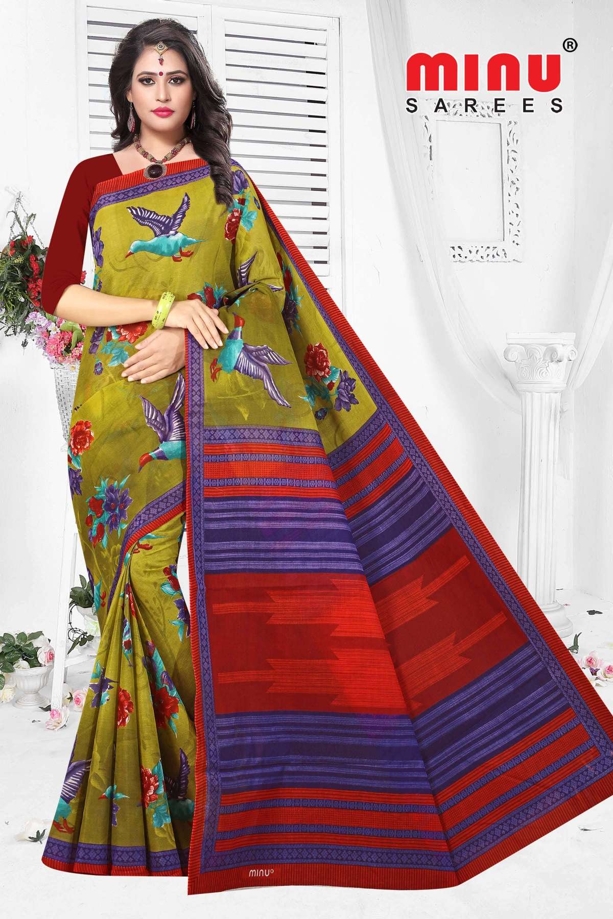Minu  MALANG-2 New Cotton Saree-15P Catalog