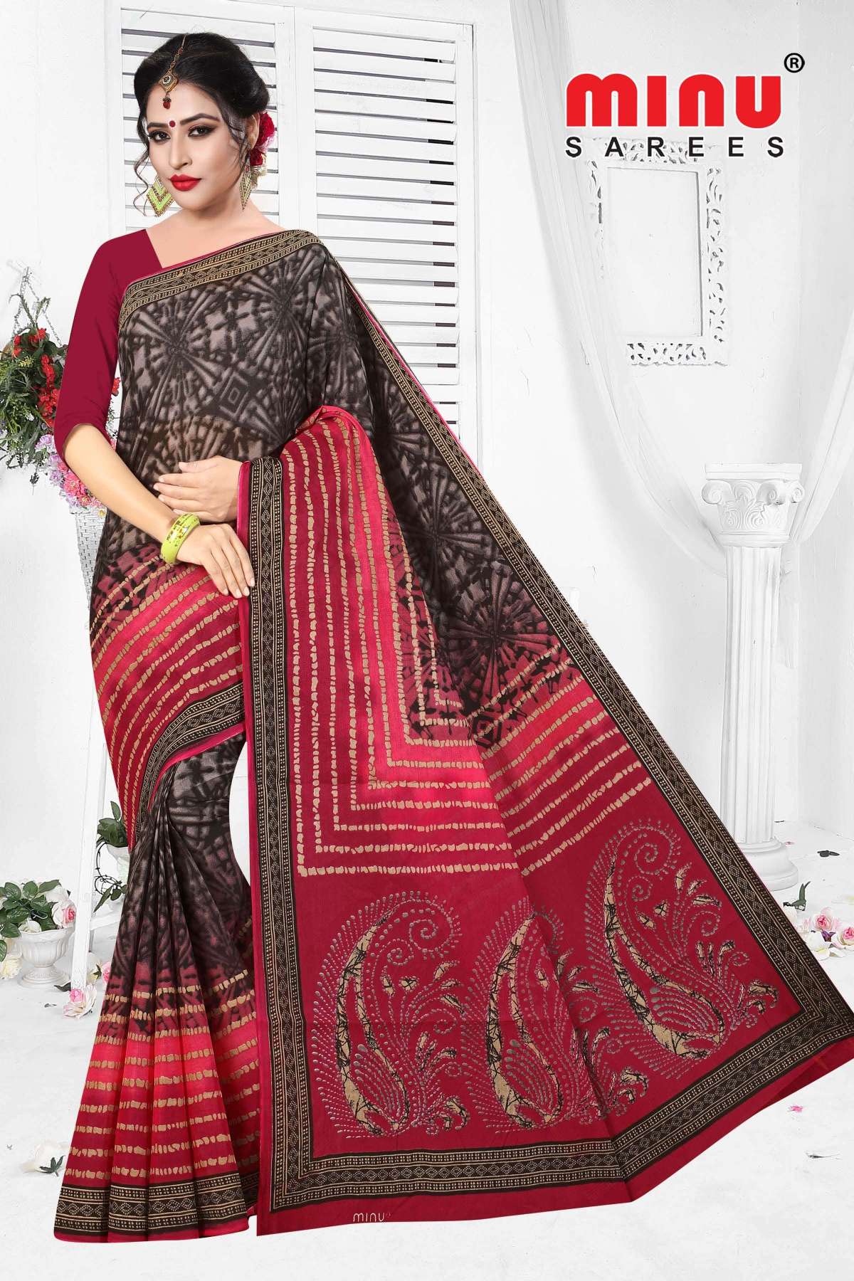 Minu  MALANG-2 New Cotton Saree-15P Catalog