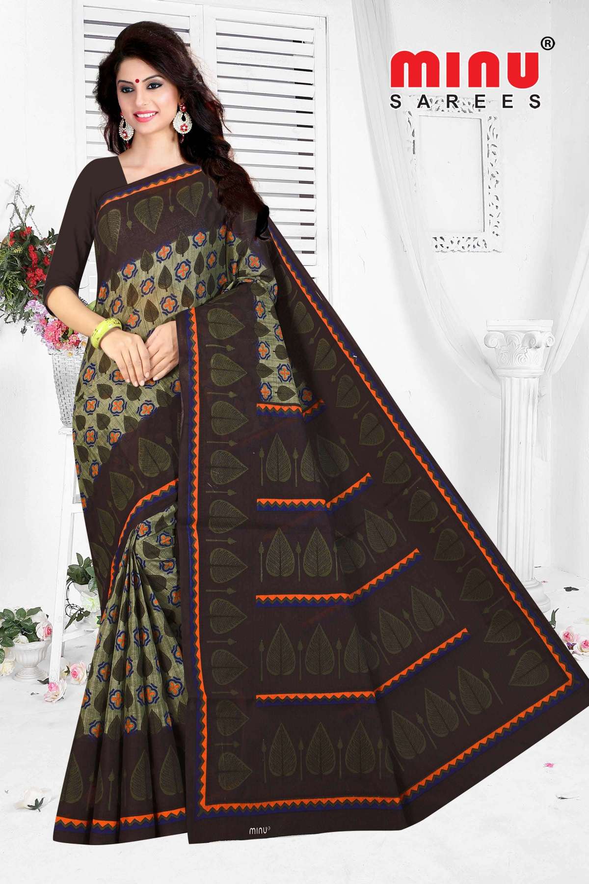 Minu  MALANG-2 New Cotton Saree-15P Catalog