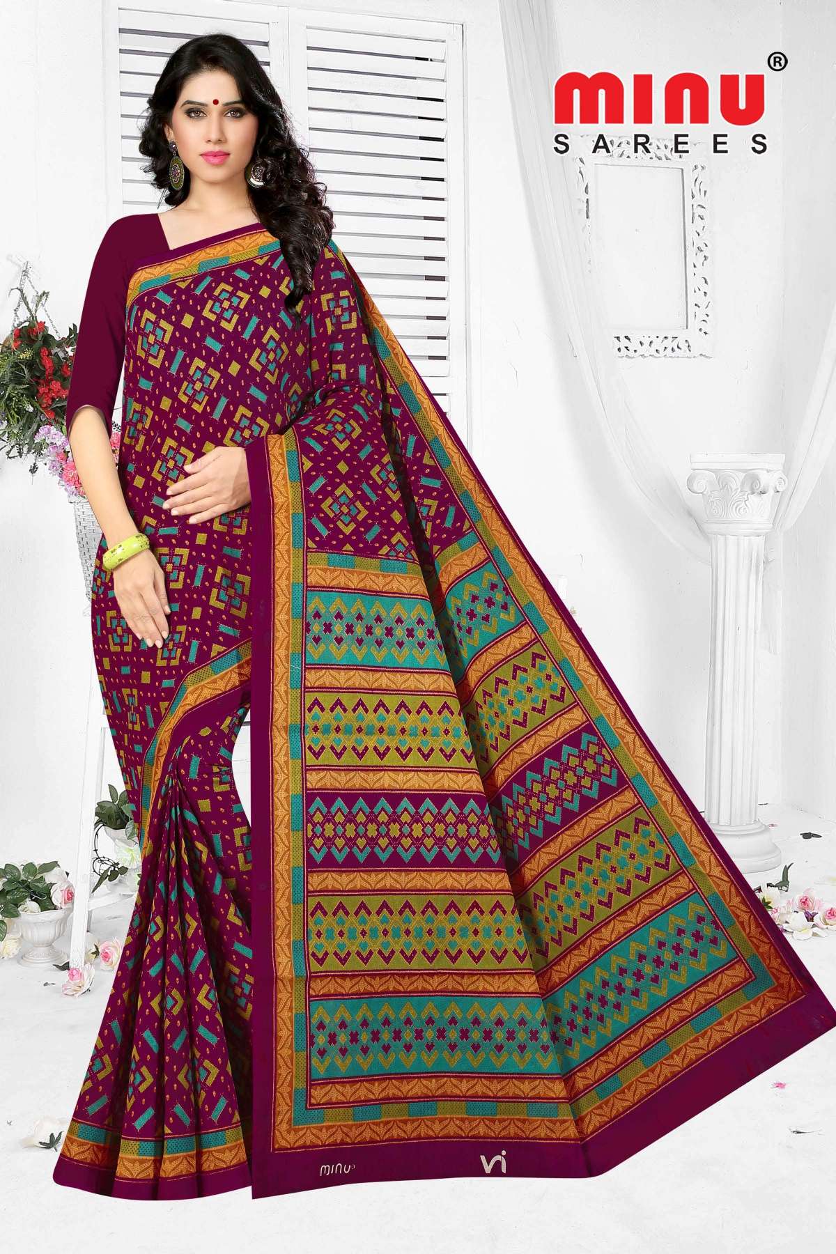 Minu  MALANG-2 New Cotton Saree-15P Catalog