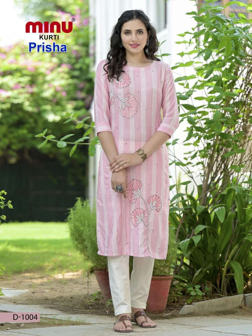 Minu PRISHA Rayon Embroidered Long Kurtis-4P catalog